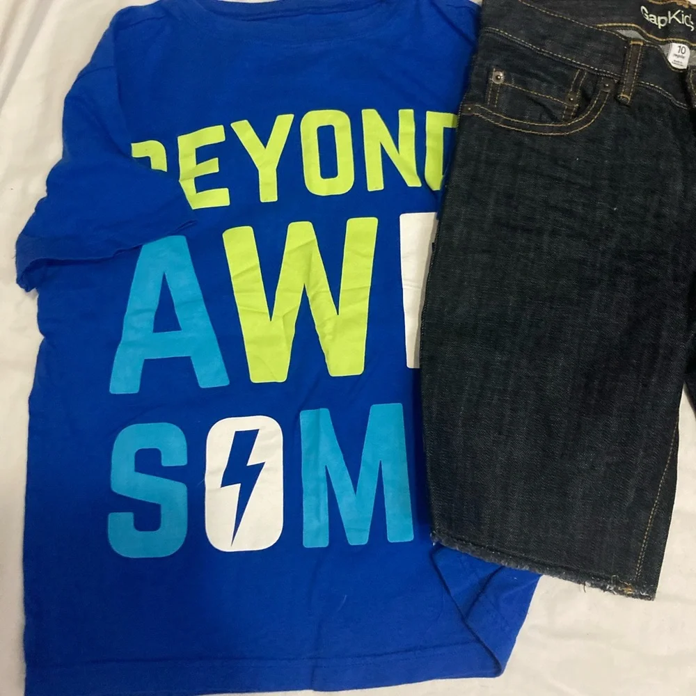 7-11 Big boys summer clothes Lot large 10 12 Gap old Navy crazy 8 NWT BTS